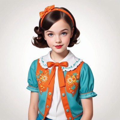Young girl in colorful outfit