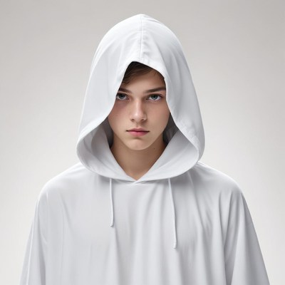 Young person in white hoodie