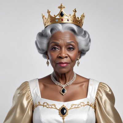 Elegant queen portrait with silver hair
