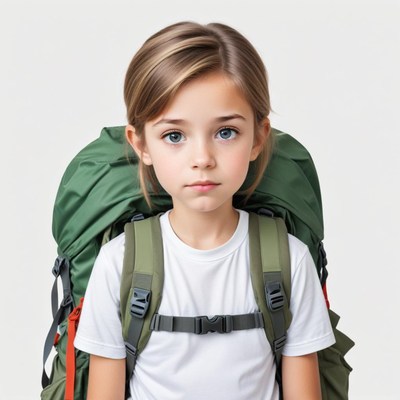 Young hiker preparing for adventure