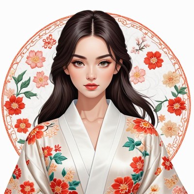 Elegant woman in floral dress