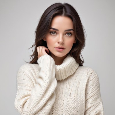 Portrait of a woman in cozy sweater