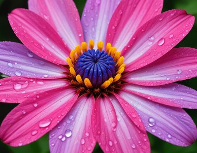 Bright pink water lily in garden