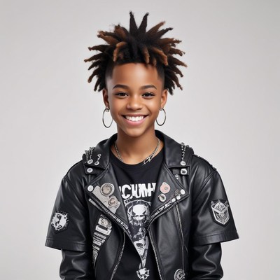 Young person in stylish leather jacket