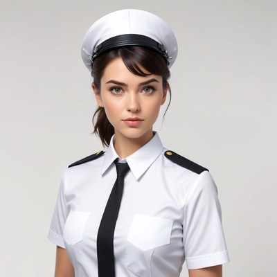 Officer in uniform poses confidently