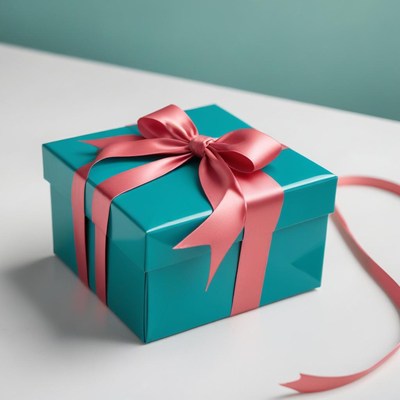 Colorful gift box with ribbon