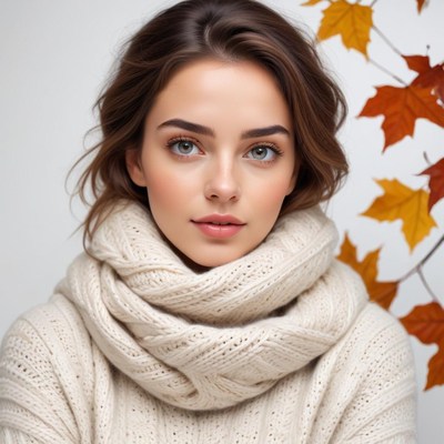 Warm autumn portrait of a woman