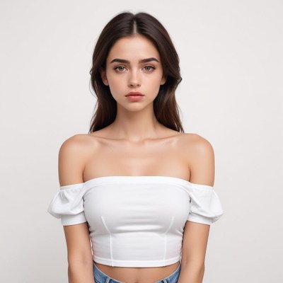 Young woman in stylish outfit