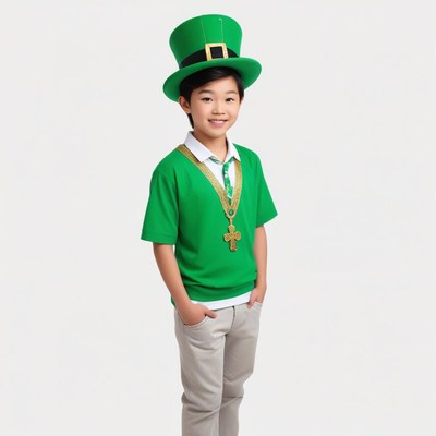 Child dressed for st. patrick's day celebration