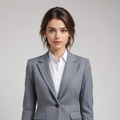 Professional woman in grey suit