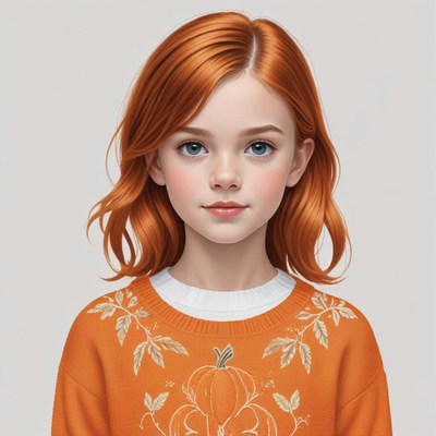 Young girl in autumn sweater portrait