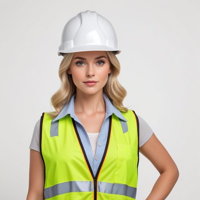 Young woman in safety gear