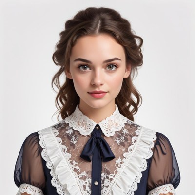 Elegant model in vintage attire