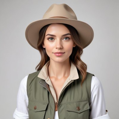 Young woman in stylish outdoor attire