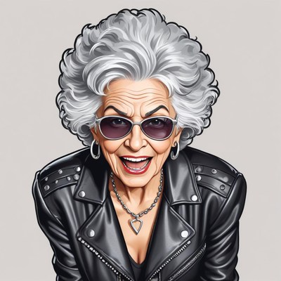 Bold senior woman with silver hair