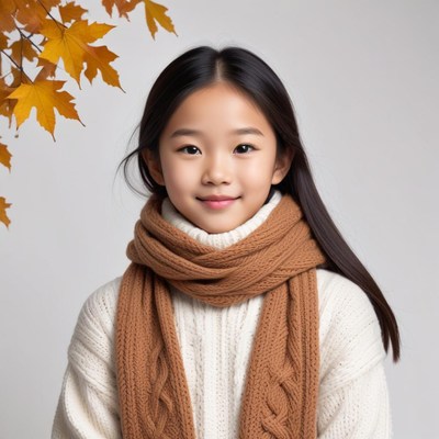 Smiling girl in warm sweater