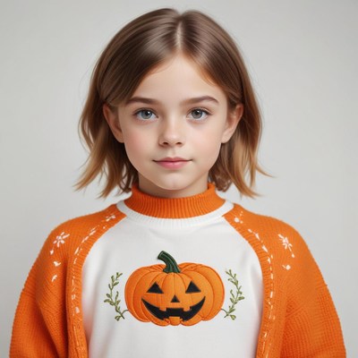 Cute girl with pumpkin design