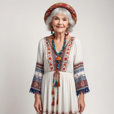 Elderly woman in traditional dress