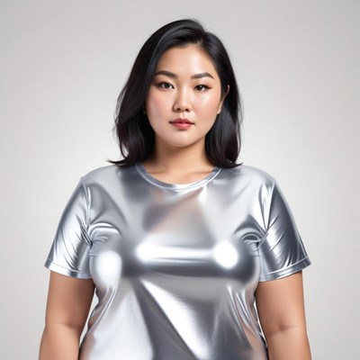 Modern fashion in reflective silver top