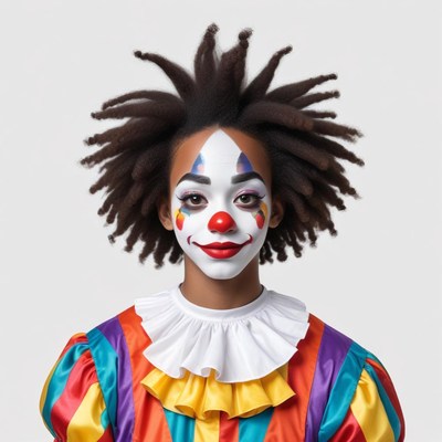Colorful clown with playful makeup