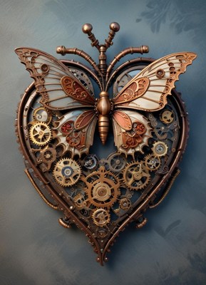 Butterfly gears in a heart design