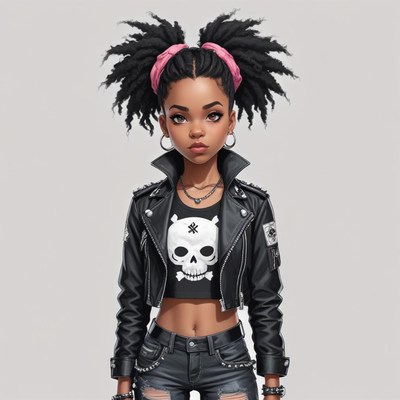 Young girl in punk style attire