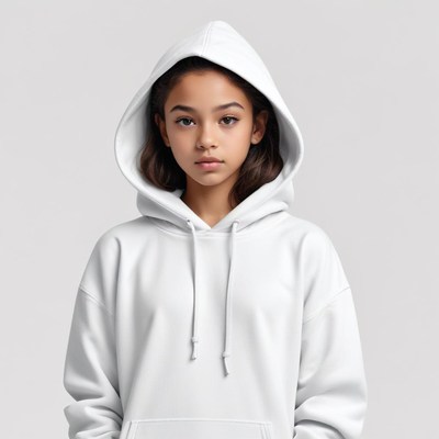 Child in white hoodie portrait