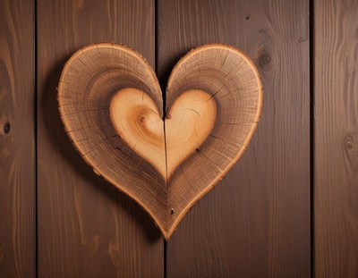 Handmade heart wooden decor piece