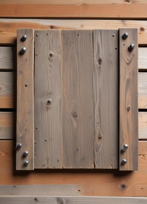 Rustic wooden panel on wall