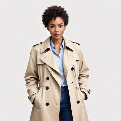 Elegant woman in trench coat