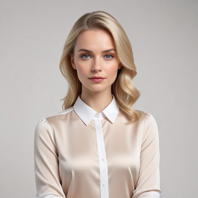 Elegant woman in neutral attire