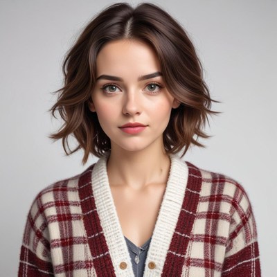 Young woman with stylish haircut