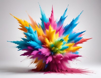 Colorful powder explosion display
