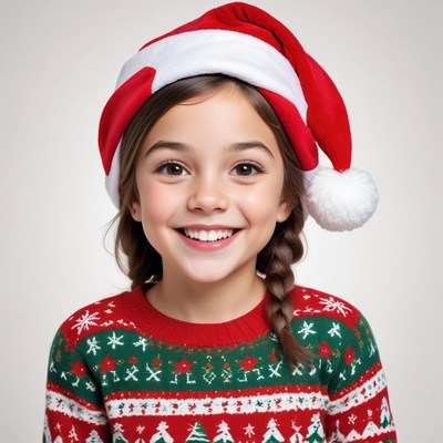 Smiling girl in christmas sweater