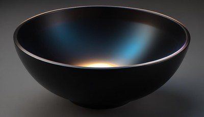 Black bowl with soft glow
