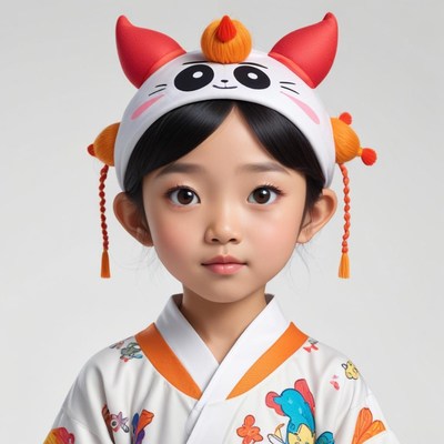 Cute child wearing colorful hat
