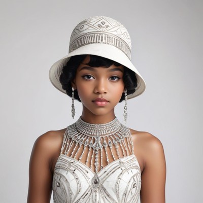 Elegant young model in hat