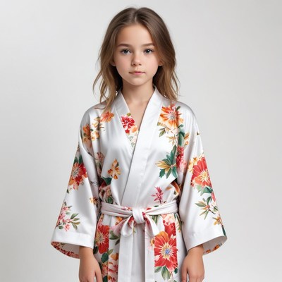 Girl in floral kimono