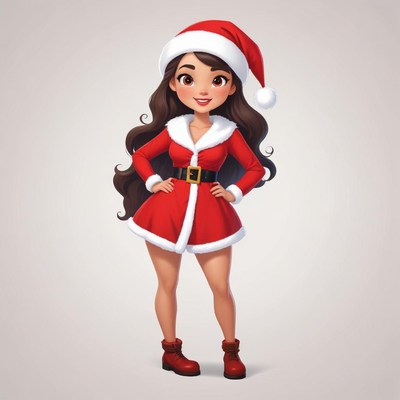 Cheerful holiday character in festive outfit