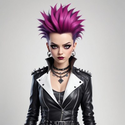Bold hairstyle with punk fashion style
