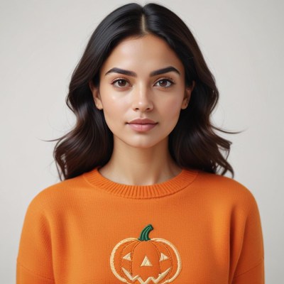 Pumpkin sweater autumn fashion look