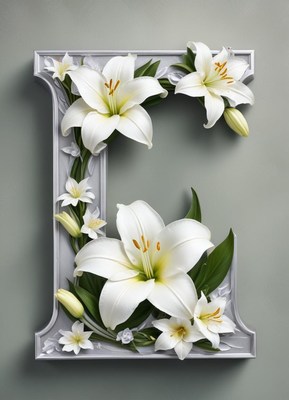 Floral letter art decoration for home