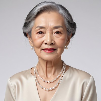 Elegant senior woman in pearls
