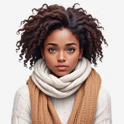 Cozy winter style portrait