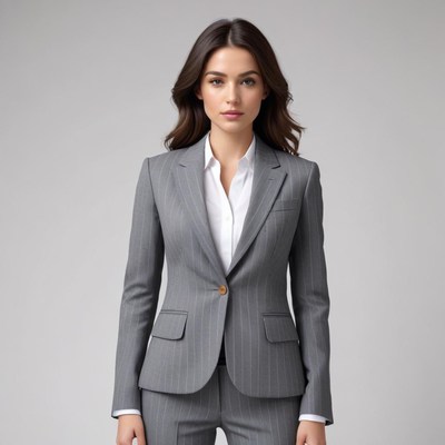 Professional woman in gray suit