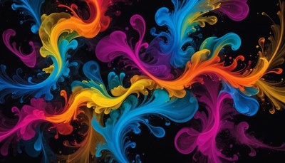 Colorful abstract art swirls