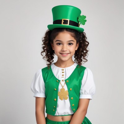 Young girl in festive outfit celebrating
