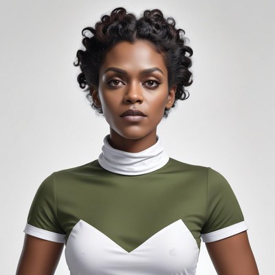 Stylish model with unique curls