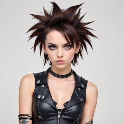 Edgy punk style with spiked hair