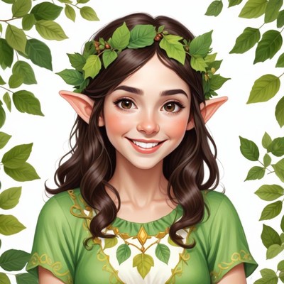 Mysterious elf girl in green